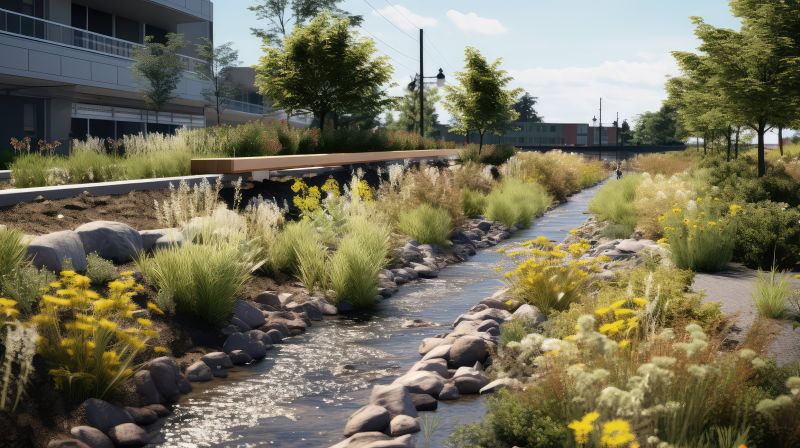 Drainage System in Place